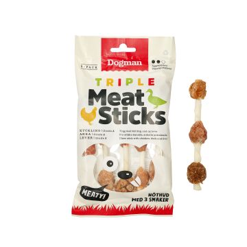 Dogman Triple meat sticks Brun S 12,5cm