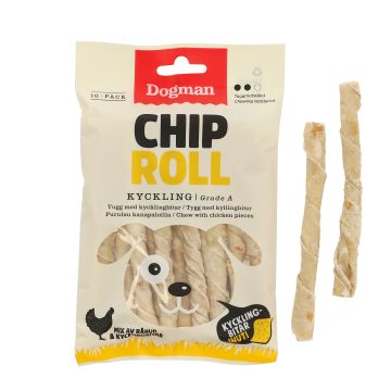 Dogman Chicken Chip rolls m kyck 10p Vit S 12,5cm
