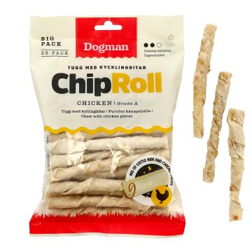 Dogman Chicken Chip Roll 25p S 12,5cm